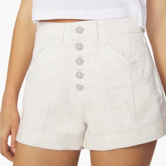 NEW We Wore What White Denim Shorts Cutoffs Seamed Flare Classic Size 26 - Picture 2 of 12